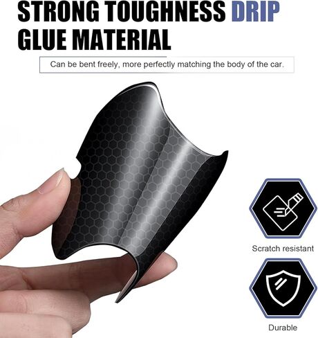8 PCS Car Door Bowl and Handle Protector, Anti-Collision Waterproof Protection Film, Self-Adhesive High Elasticity Paint Guard, Universal Protective Exterior Accessory (Black) in Saudi Arabia