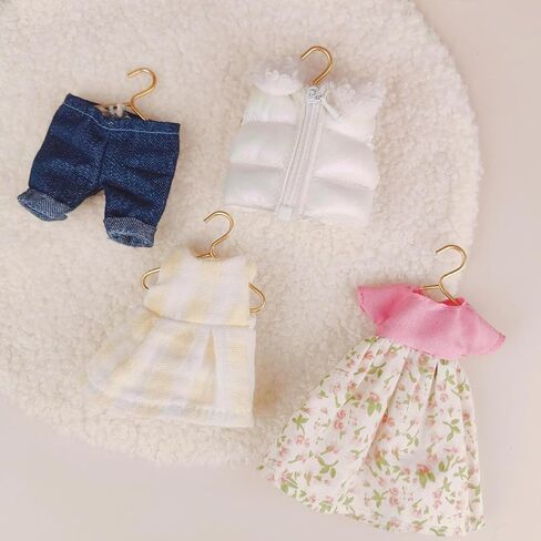 10Pcs 1:12 Dollhouse Metal Clothes Hangers Miniature Clothes Dress Storage Stand, IniOutfit Holders for Wardrobe Furniture Accessories in Saudi Arabia