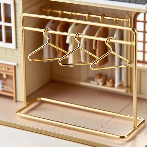10Pcs 1:12 Dollhouse Metal Clothes Hangers Miniature Clothes Dress Storage Stand, IniOutfit Holders for Wardrobe Furniture Accessories in Saudi Arabia