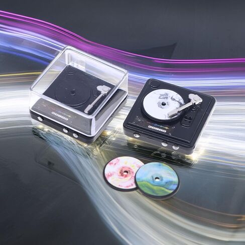 Miniature Retro Record Player Set, 1:12 Scale Vintage Turntable with 3 Mini Records, Realistic Alloy Model for Dollhouse Living Room & Music Room Accessories, Collectible Decor in Saudi Arabia
