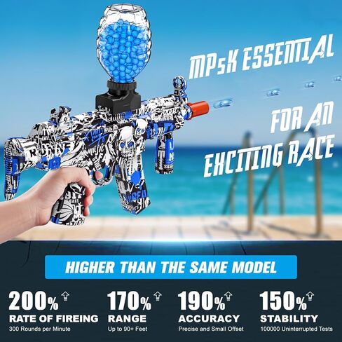 Anstoy Gel Ball Blaster Blue – Automatic Orby Gel Gun with High Power Shooting, Ideal for Outdoor Battles, Team Games & Christmas, Halloween, Birthdays Gifts for Ages 14+ in Kuwait