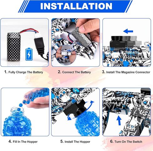 Anstoy Gel Ball Blaster Blue – Automatic Orby Gel Gun with High Power Shooting, Ideal for Outdoor Battles, Team Games & Christmas, Halloween, Birthdays Gifts for Ages 14+ in Kuwait