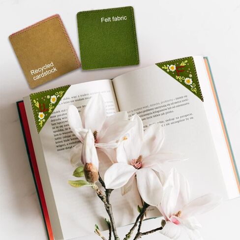 Dalianlc 26 Letters Personalized Hand Embroidered Corner Bookmark Cute Flower Embroidery Corner Book Marker Handmade Stitched Felt Triangle Corner for Book Reading Lovers Gift (K, Summer) in Saudi Arabia