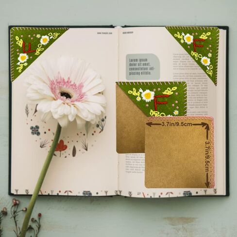 Dalianlc 26 Letters Personalized Hand Embroidered Corner Bookmark Cute Flower Embroidery Corner Book Marker Handmade Stitched Felt Triangle Corner for Book Reading Lovers Gift (K, Summer) in Saudi Arabia