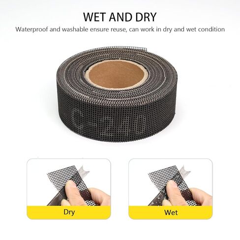 SCOTTCHEN Sanding Rolls/Plumbing Sanding Cloth 1-1/2" x 11yd (33 ft) / Plumber's Double Side Open Mesh/Aluminum Oxide Grit #240-1Roll in Kuwait