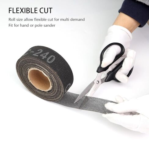 SCOTTCHEN Sanding Rolls/Plumbing Sanding Cloth 1-1/2" x 11yd (33 ft) / Plumber's Double Side Open Mesh/Aluminum Oxide Grit #240-1Roll in Kuwait