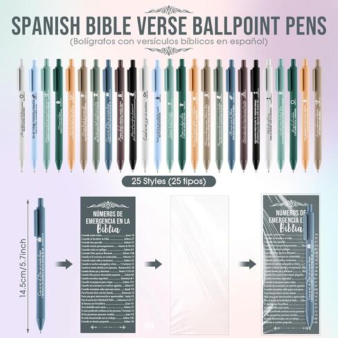 50 Sets Christmas Christian Gifts Bulk Christian Pens Bible Verse Emergency Numbers Bookmarks Religious Church Welcome Gifts for Coworker Pastor Sunday School Favor(Christmas Color,English) in Saudi Arabia
