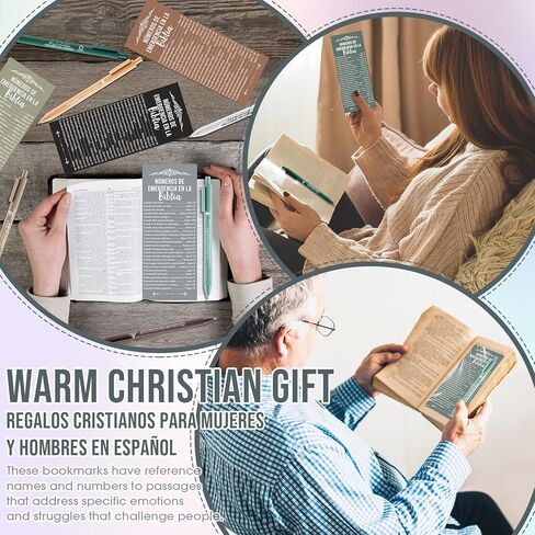50 Sets Christmas Christian Gifts Bulk Christian Pens Bible Verse Emergency Numbers Bookmarks Religious Church Welcome Gifts for Coworker Pastor Sunday School Favor(Christmas Color,English) in Saudi Arabia