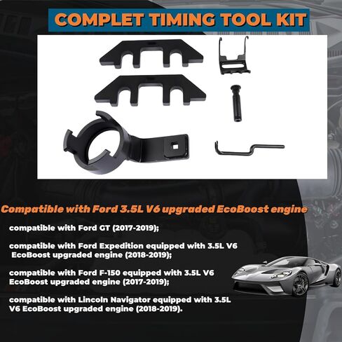 303-1633 303-1655 Camshaft Alignment Tool Vibration Damper Pulley Holder Roller, Roller Rocker Follower Remove Install Timing Tool Kit Replacement for Ford F-150 Lincoln Navigator 3.5L V6 in Saudi Arabia