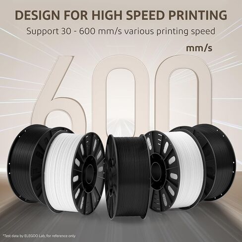 ELEGOO Rapid PETG Filament 1.75 مم أسود 2 كجم، سرعة عالية 30-600 مم/ثانية دقة أبعاد الطابعة ثلاثية الأبعاد +/- 0.02 مم، بكرة من الورق المقوى 1 كجم (2.2 رطل) تناسب معظم طابعات FDM ثلاثية الأبعاد in Kuwait