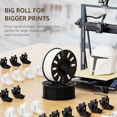 ELEGOO Rapid PETG Filament 1.75 مم أسود 2 كجم، سرعة عالية 30-600 مم/ثانية دقة أبعاد الطابعة ثلاثية الأبعاد +/- 0.02 مم، بكرة من الورق المقوى 1 كجم (2.2 رطل) تناسب معظم طابعات FDM ثلاثية الأبعاد in Kuwait