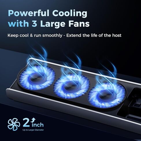 مروحة تبريد QYCHHJ لجهاز PS5 Slim Digital & Disc، تشغيل/إيقاف/قابل للتعديل تلقائيًا عن طريق استشعار درجات الحرارة، سرعة بمستويين لمروحة تبريد PS5 Slim USB 3.0 HUB لملحقات محطة التبريد PS5 Slim in Saudi Arabia