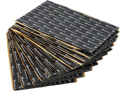 حصيرة Rockville RockMat Pro 37 لعزل صوت السيارة (15 ورقة، 37 قدم مربع)، 277 مل مطاط بوتيل/رغوة/ألومنيوم لعزل صوت السيارة، سهلة التركيب، تقلل من ضوضاء السيارة واهتزازها in Saudi Arabia