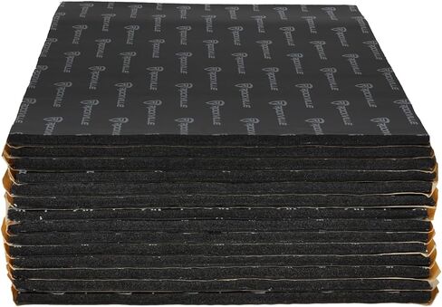 حصيرة Rockville RockMat Pro 37 لعزل صوت السيارة (15 ورقة، 37 قدم مربع)، 277 مل مطاط بوتيل/رغوة/ألومنيوم لعزل صوت السيارة، سهلة التركيب، تقلل من ضوضاء السيارة واهتزازها in Saudi Arabia