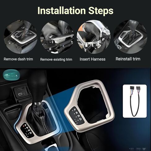 Upgrade Transmission Shifter Bezel with Harness Kit Compatible with Jeep Cherokee 2014-2018, Replaces oem 601-401 5YD27LS5AA 68413957AA Shifter Bezel Replacement Parts in Saudi Arabia