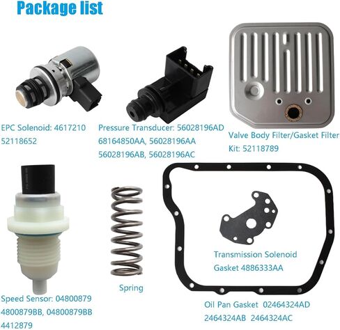 AUCERAMIC Governor Pressure Sensor Solenoid Kit Fit for Dodge Ram 1500 2500 3500 Dakota Durango 2001-2009 for Jeep Grand Cherokee 2001-2004 A500 A518 A618 42RE 44RE 46RE 47RE 48RE Transmission 2000-up in Saudi Arabia