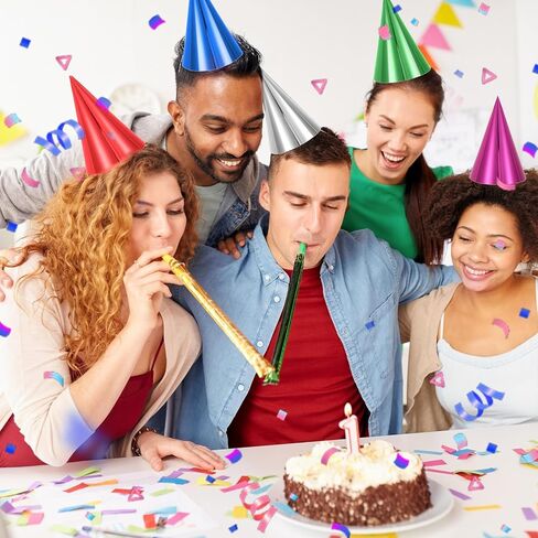 15 Pcs Colorful Birthday Party Hats, Paper Cone Hats Headbands Birthday Party Supplies Handmade Celebration Headwear with Elastic String for Kids and Adults, Friend Gatherings in Saudi Arabia
