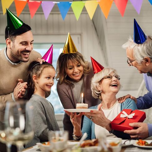 15 Pcs Colorful Birthday Party Hats, Paper Cone Hats Headbands Birthday Party Supplies Handmade Celebration Headwear with Elastic String for Kids and Adults, Friend Gatherings in Saudi Arabia