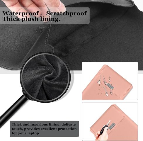 حافظة حماية للكمبيوتر المحمول مقاس 15-15.6 بوصة لجهاز MacBook Air/Pro 15 بوصة (M4/M3/M2)، [3 في 1] غطاء نحيف مقاوم للماء من جلد البولي يوريثان مع حامل وماوس لجهاز MacBook Pro (15 بوصة) - وردي in Kuwait