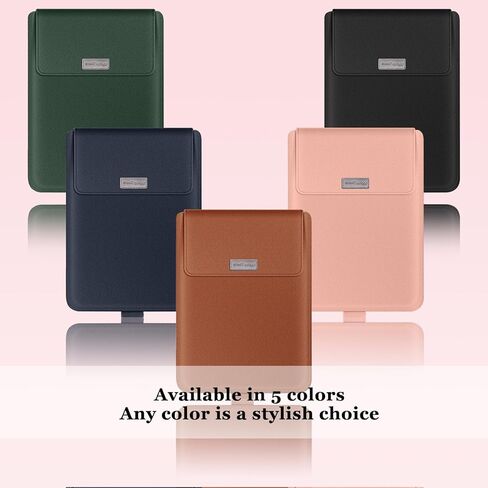 حافظة حماية للكمبيوتر المحمول مقاس 15-15.6 بوصة لجهاز MacBook Air/Pro 15 بوصة (M4/M3/M2)، [3 في 1] غطاء نحيف مقاوم للماء من جلد البولي يوريثان مع حامل وماوس لجهاز MacBook Pro (15 بوصة) - وردي in Kuwait