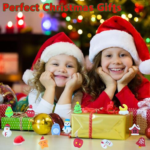 60pcs Christmas Mochi Squishy Toys, Christmas Squishies Party Favors Fidget Toys Stocking Stuffers for Kids Christmas Goodie Bag Stuffers Gifts Bulk in Saudi Arabia
