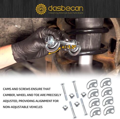 Dasbecan K100026 Alignment Caster Camber Bolt Adjusting Kit Fit for Chevy Siverado Suburban Tahoe Express GMC Savana Yukon 45K5012, 545-510,MS50067 Allows +/- 1.5 Degree in Saudi Arabia