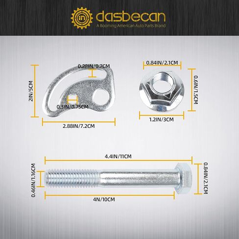 Dasbecan K100026 Alignment Caster Camber Bolt Adjusting Kit Fit for Chevy Siverado Suburban Tahoe Express GMC Savana Yukon 45K5012, 545-510,MS50067 Allows +/- 1.5 Degree in Saudi Arabia