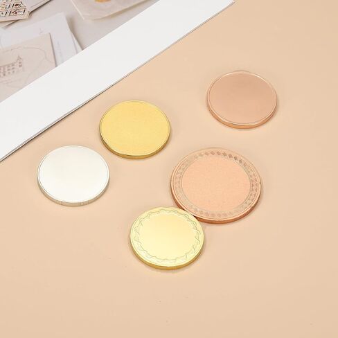 عملات معدنية فارغة 50 مم من باتيكل للنقش، 4 قطع من العملات المعدنية الفراغات النقش بالليزر عملات معدنية مخصصة للتحدي، علامات قرص معدني، لوحة ختم مستديرة، نمط، لون ذهبي in Saudi Arabia