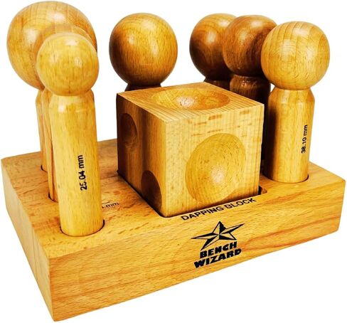BENCH WIZARD 7 Piece U-Channel | Smooth Hardwood Block | Hammer Shaped Punches Set | Sizes: 25mm-11mm | 90° V-Groove (10mm) in Kuwait