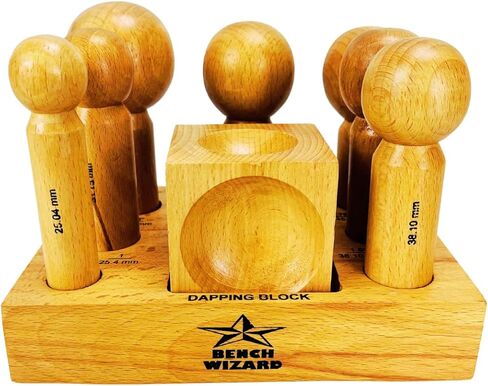 BENCH WIZARD 7 Piece U-Channel | Smooth Hardwood Block | Hammer Shaped Punches Set | Sizes: 25mm-11mm | 90° V-Groove (10mm) in Kuwait