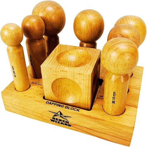 BENCH WIZARD 7 Piece U-Channel | Smooth Hardwood Block | Hammer Shaped Punches Set | Sizes: 25mm-11mm | 90° V-Groove (10mm) in Kuwait