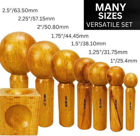 BENCH WIZARD 7 Piece U-Channel | Smooth Hardwood Block | Hammer Shaped Punches Set | Sizes: 25mm-11mm | 90° V-Groove (10mm) in Kuwait