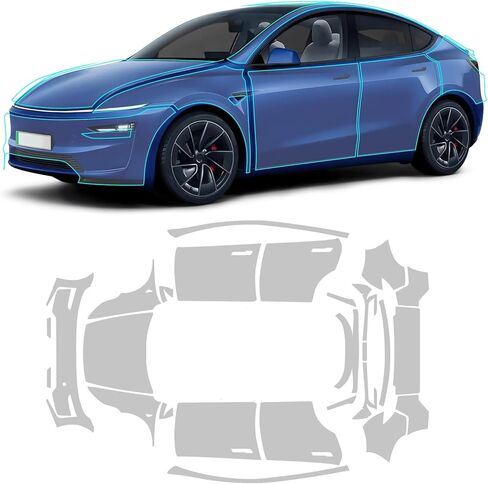 Precut Paint Protective Film for 2025 2026 Tesla Model Y Juniper Full Body 8.5 Mil TPU PPF Clear/Matte Car HD Scratch Exterior Accessories (Transparent) in Saudi Arabia