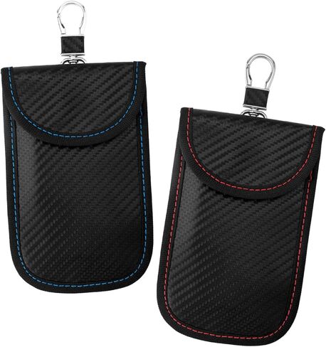 2pcs Faraday Bags, 5.9x3.7in Faraday Pouch for Key Fob Signal Blocking Anti Theft Faraday Cage Car RFID Signal Blocking Faraday Protector Case Holder for Car Keys in Saudi Arabia