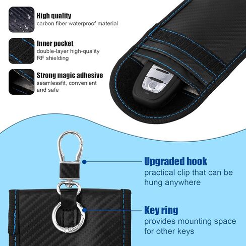 2pcs Faraday Bags, 5.9x3.7in Faraday Pouch for Key Fob Signal Blocking Anti Theft Faraday Cage Car RFID Signal Blocking Faraday Protector Case Holder for Car Keys in Saudi Arabia