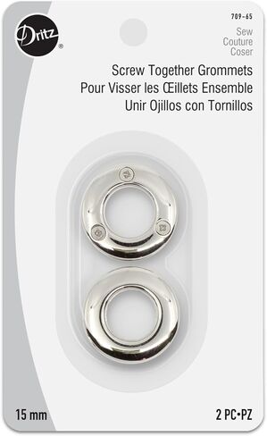 Dritz 714-65 Heavy Duty Screw Together Oval Grommet, 45mm, Nickel in Saudi Arabia