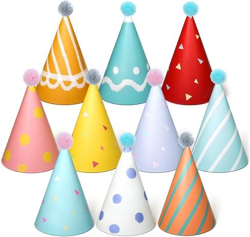 Party Hats for Stuffed Animals, 10 Pcs Colorful Stuffed Animal Party Hat, Lovely Paper Cone Tiny Birthday Hats, Mini PartyHat for Stuff Animals Pets, Accessories in Saudi Arabia
