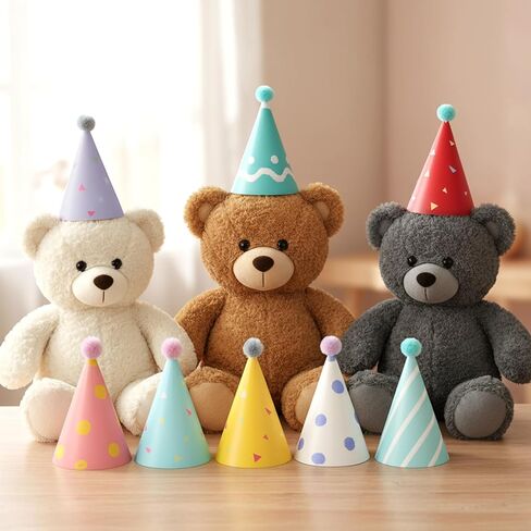 Party Hats for Stuffed Animals, 10 Pcs Colorful Stuffed Animal Party Hat, Lovely Paper Cone Tiny Birthday Hats, Mini PartyHat for Stuff Animals Pets, Accessories in Saudi Arabia