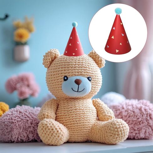 Party Hats for Stuffed Animals, 10 Pcs Colorful Stuffed Animal Party Hat, Lovely Paper Cone Tiny Birthday Hats, Mini PartyHat for Stuff Animals Pets, Accessories in Saudi Arabia