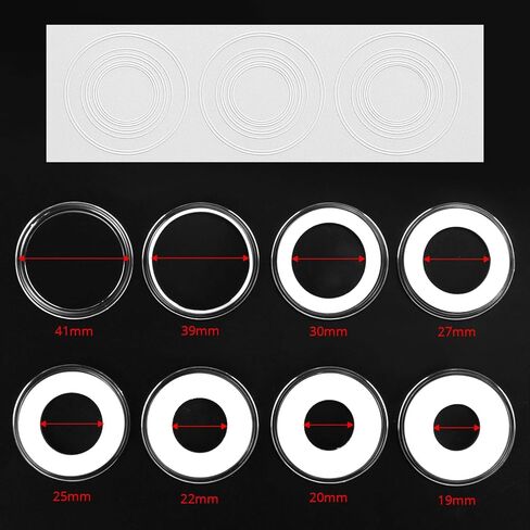 QWORK Coin Holder Set, 60 Pcs 1.61" Silver Dollar Capsules, Coin Capsules with Foam Gasket, Plastic Storage Case for Coin Collectors, 41mm in Kuwait