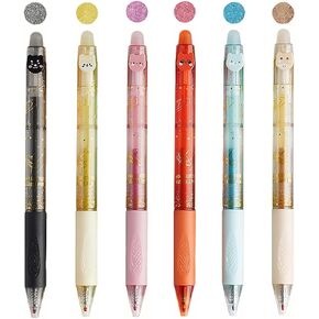 12PCS Cute Glitter Erasable Gel Pens, Multicolor Fine Point 0.7mm, Retractable, for Journaling, Drawing, Note Taking in Saudi Arabia