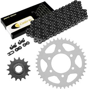 Caltric Black Drive Chain And Sprocket Kit Compatible with Kawasaki Zzr600 Zx600J 2005 2006 2007 2008 in Kuwait