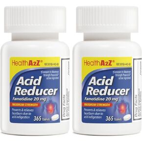 HealthA2Z® Acid Reducer | Famotidine 20mg | Maximum Strength | Relief from Heart Burn Due to Acid Indigestion (225 Tablets (Pack of 1)) in Kuwait