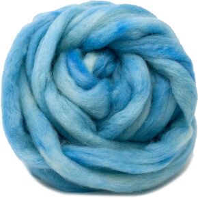 Wool Roving Hand Dyed. Super Soft BFL Combed Top Pre-Drafted for Easy Hand Spinning. Artisanal Craft Fiber Ideal for Felting, Weaving, Wall Hangings and Embellishments. 4 Ounce. Turquoise in Kuwait
