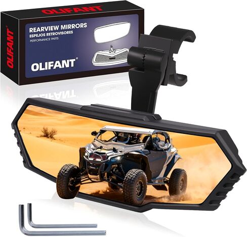 مرآة الرؤية الخلفية UTV لـ 1.6-2.0 بوصة لقفص بولاريس RZR/جنرال كان آم X3 قائد هوندا بايونير/تالون ياماها YXZ وحيد القرن ولفيرين كاواساكي ميول/تيريكس أركتيك كات براولر/وايلدكات هيسون (مرآة مركزية) in Kuwait