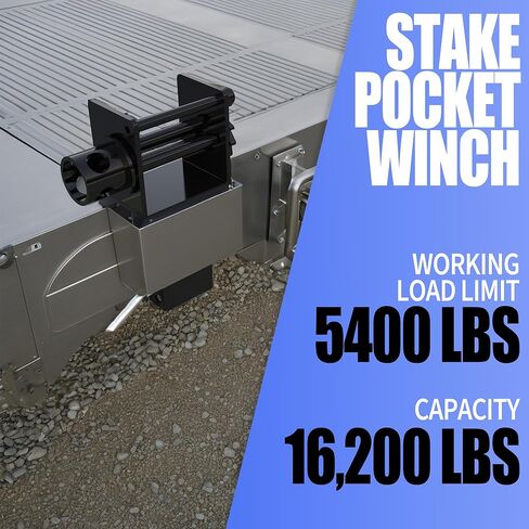 Garvee Trailer Stake Pocket Winch, Utility Capacity 16200 LBS Stake Pocket Winch with 4 Cotter Pin Holes for Flatbeds, Trailers, Trucks in Saudi Arabia