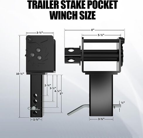 Garvee Trailer Stake Pocket Winch, Utility Capacity 16200 LBS Stake Pocket Winch with 4 Cotter Pin Holes for Flatbeds, Trailers, Trucks in Saudi Arabia
