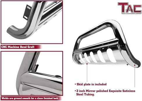 TAC Modular Bull Bar متوافق مع 2007-2021 تويوتا تندرا | 2008-2022 سيارة بيك آب سيكويا بيك أب ذات نسيج أسود ناعم وفرشاة حماية للمصد الأمامي (إصدار Predator Mesh) (رقم براءة الاختراع: US 10,315,599 B2) in Saudi Arabia