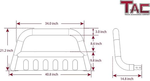 TAC Modular Bull Bar متوافق مع 2007-2021 تويوتا تندرا | 2008-2022 سيارة بيك آب سيكويا بيك أب ذات نسيج أسود ناعم وفرشاة حماية للمصد الأمامي (إصدار Predator Mesh) (رقم براءة الاختراع: US 10,315,599 B2) in Saudi Arabia