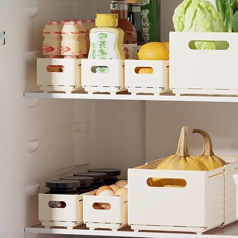 Plastic Expandable Boxes, Kitchen Foldable Storage Bins, Adjustable from 11 to 18.8 Inches - Ideal Drawer Organizers for Bedroom, Kitchen Utensils, Tools, and Closets in Saudi Arabia